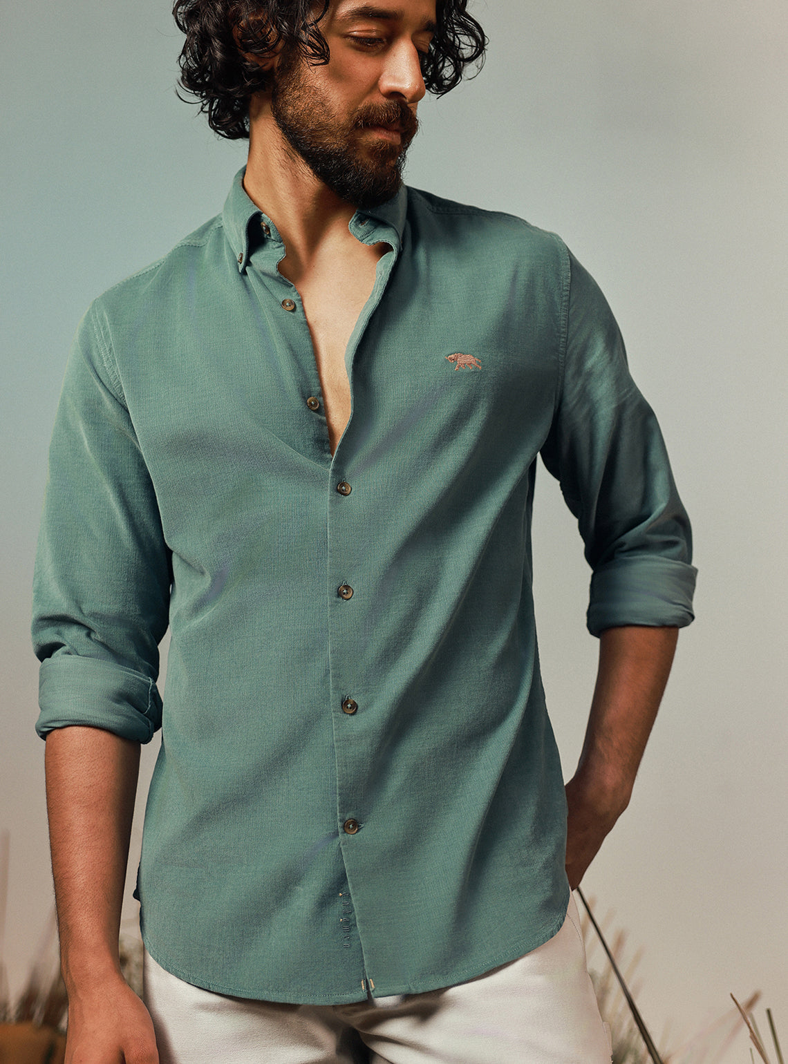 Pine Green Corduroy Shirt