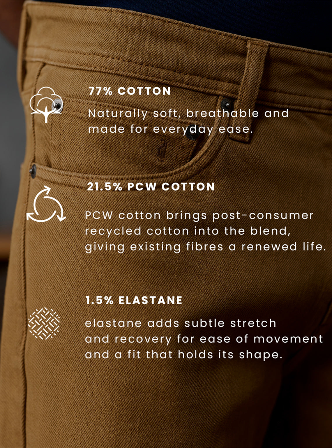 Chestnut Brown Triblend Denim Jeans