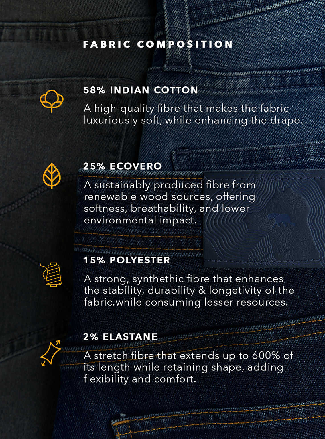 Ghost Grey Cotton Blend Jeans