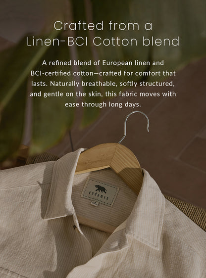 Harbour Green Linen Stripe Trousers