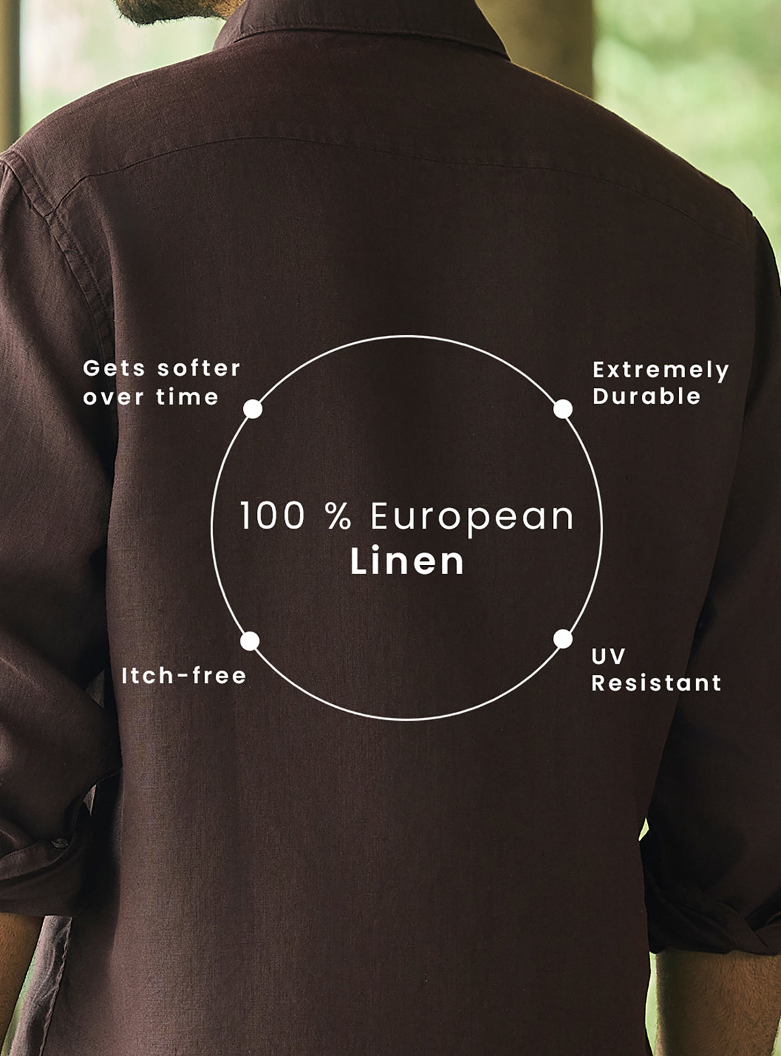 Deep Brown European Linen Shirt