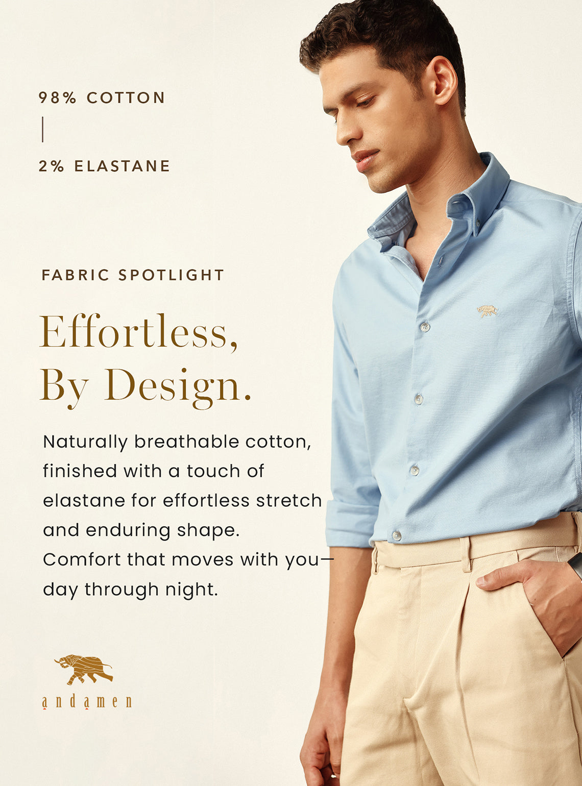 Timeless Stone Grey Cotton Oxford Shirt