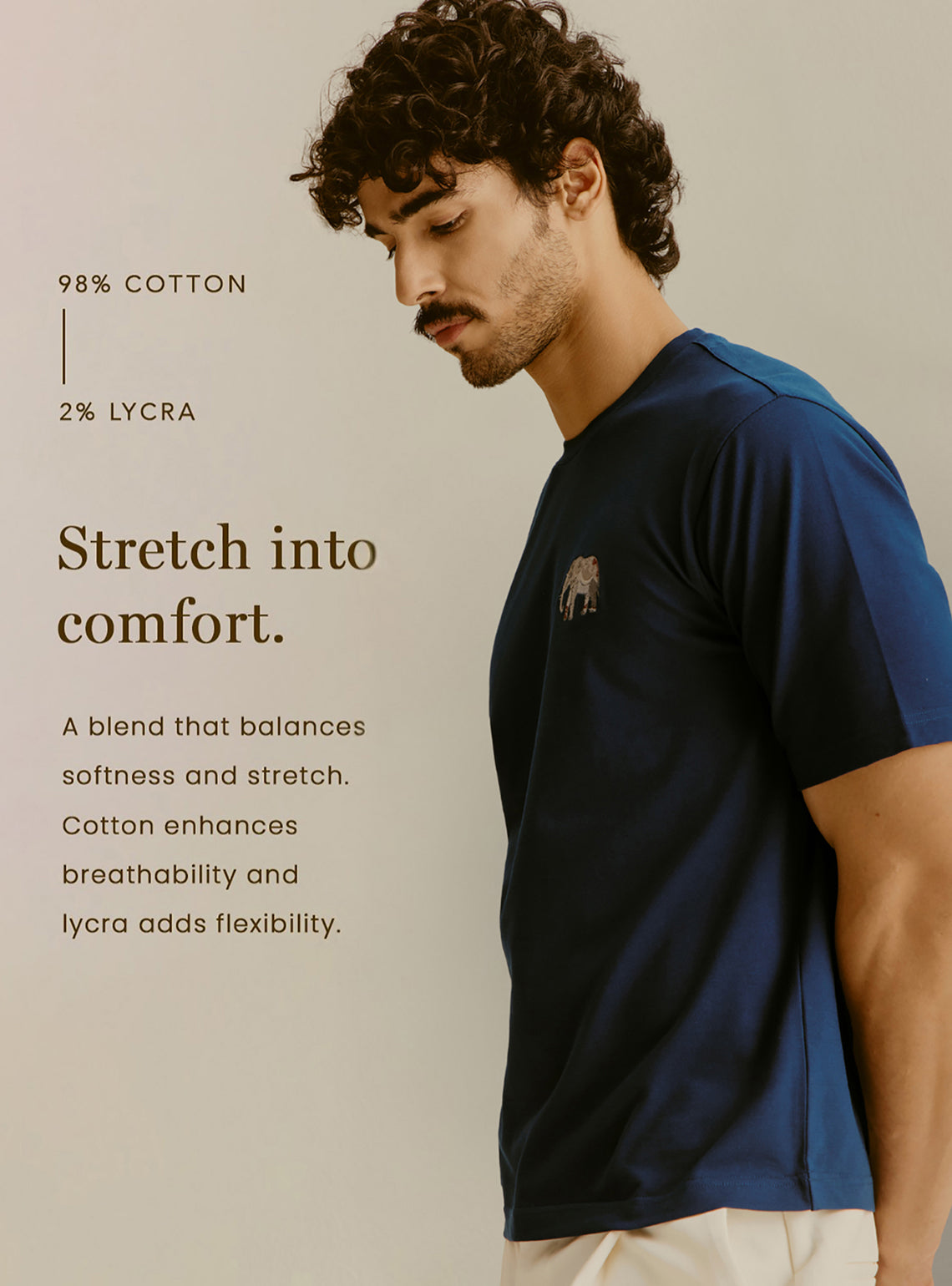 Amalfi Navy Cotton Crewneck