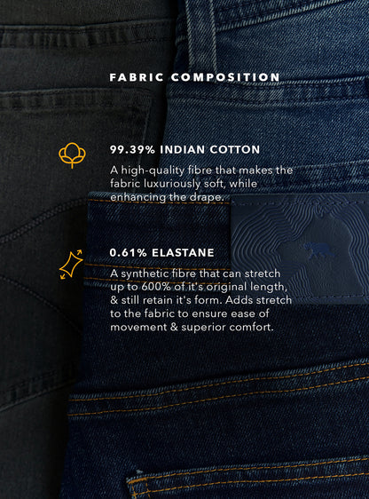 Onyx Black Cotton Blend Jeans