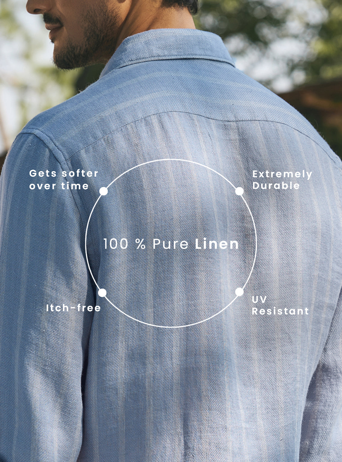 Monolith Grey European Linen Stripe Shirt