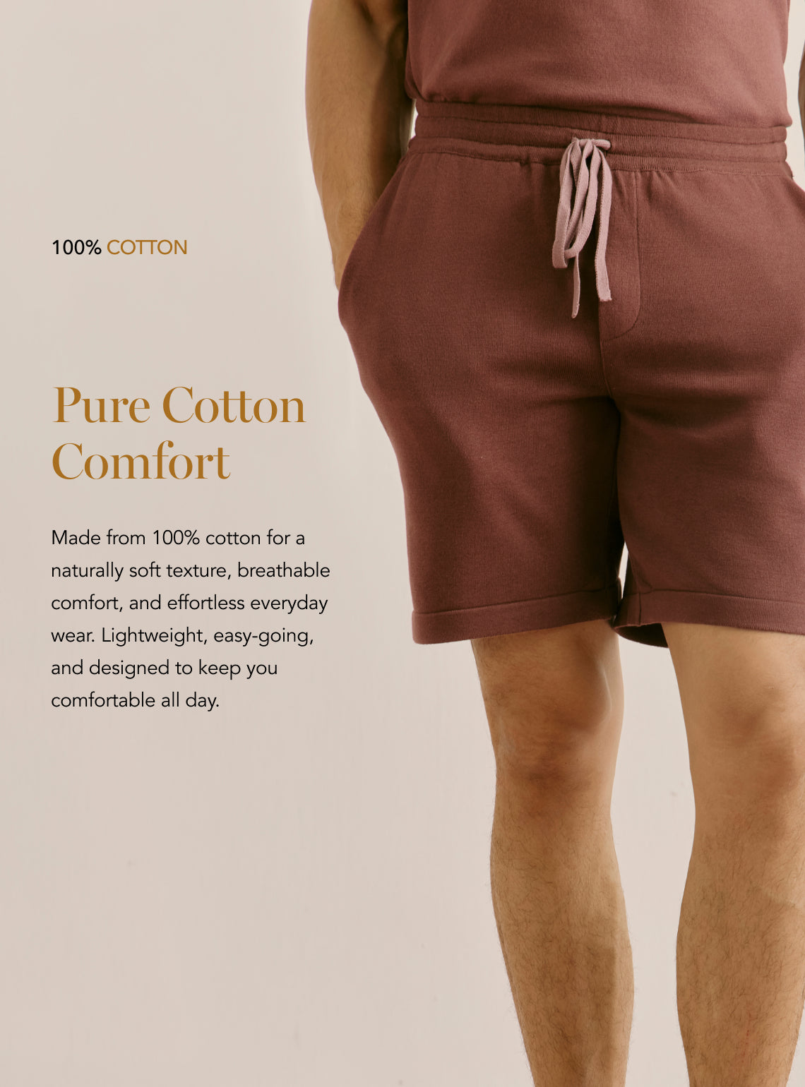 Luxe Burgundy Flat Knit Relaxed Shorts