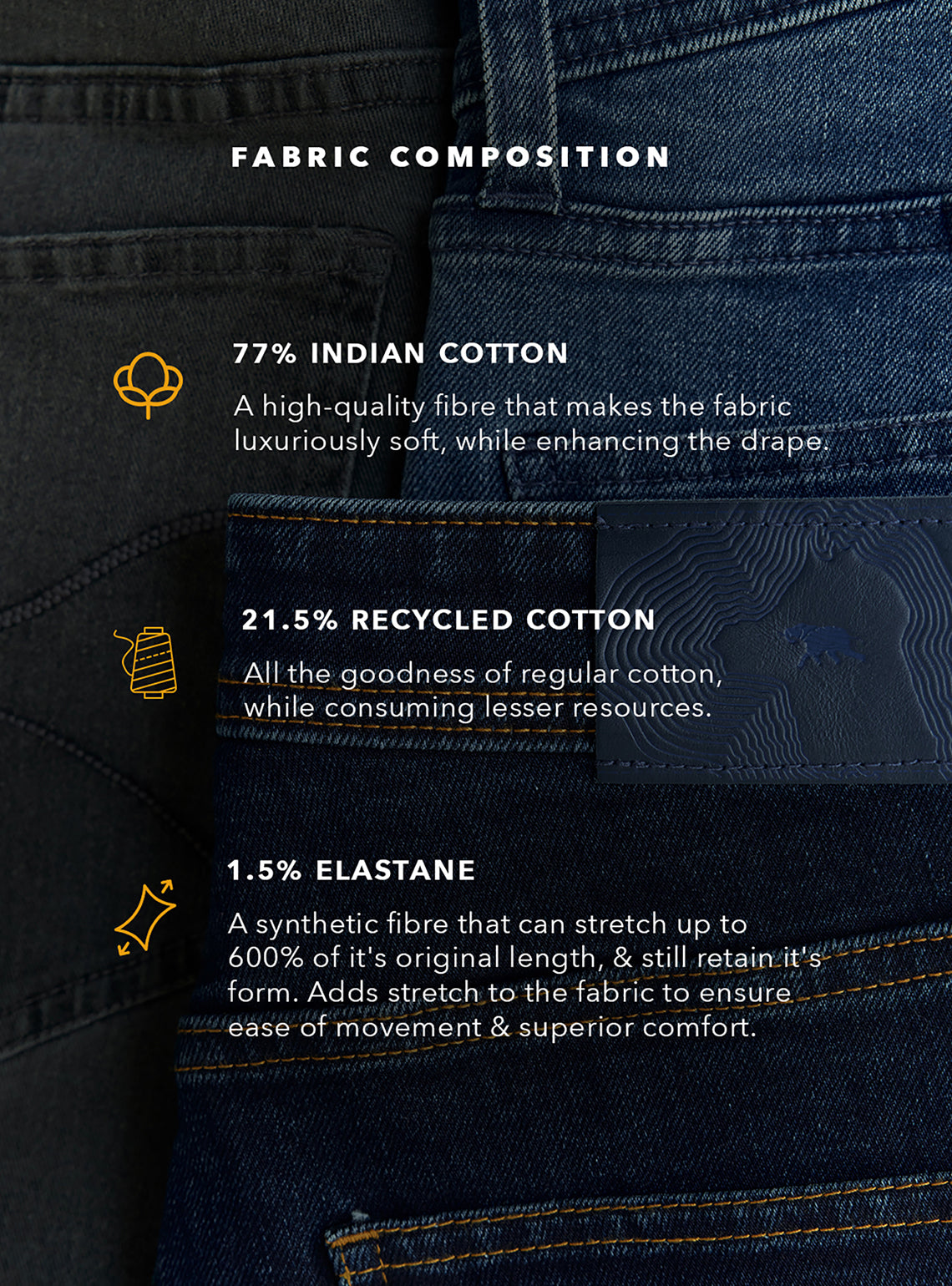 Cocoa Brown Cotton Blend Jeans