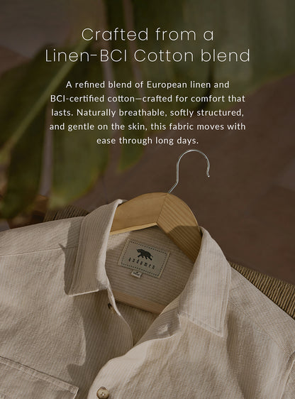 Current Blue Linen Stripe Trousers