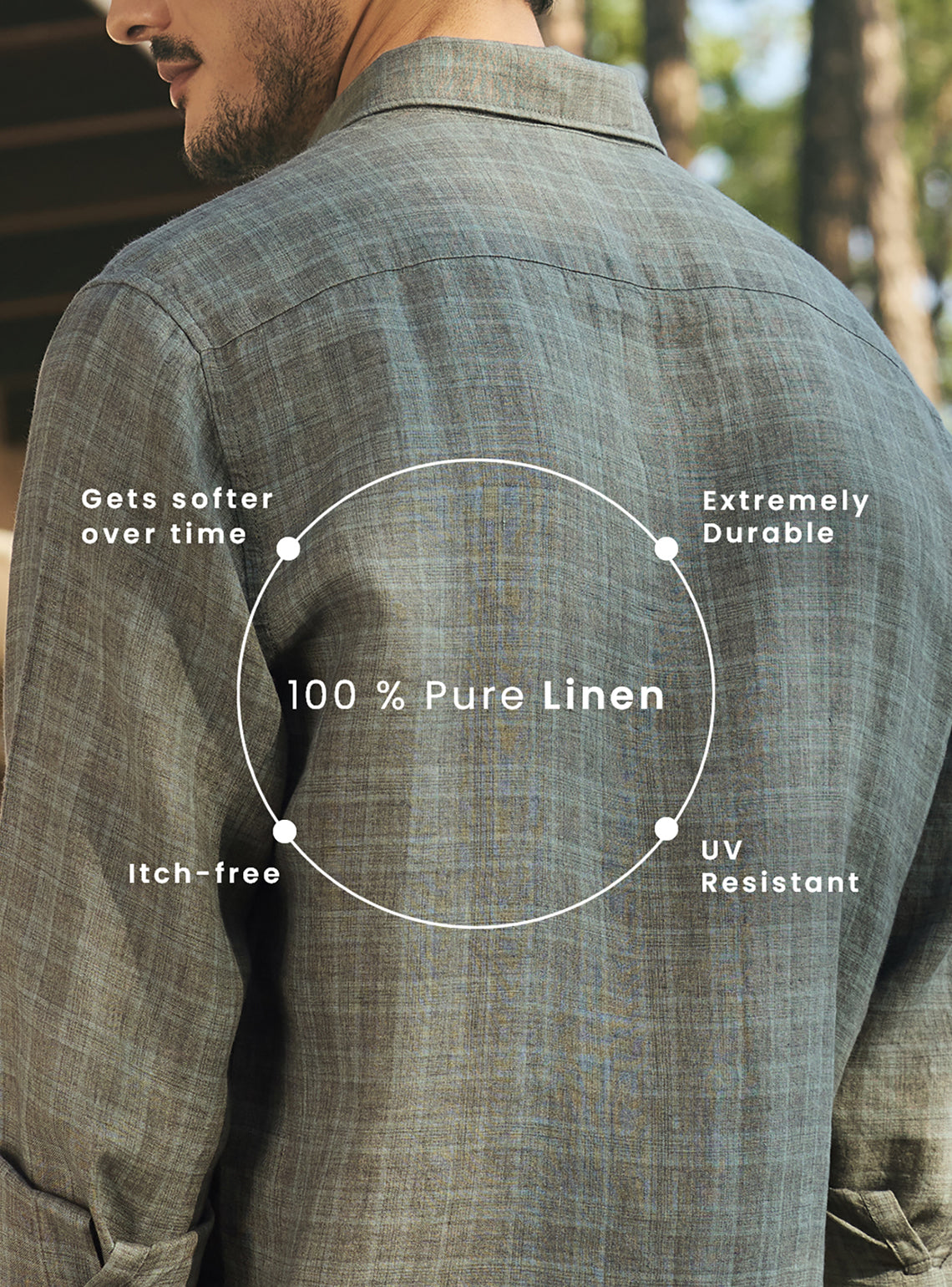 Fern Green European Linen Check Shirt