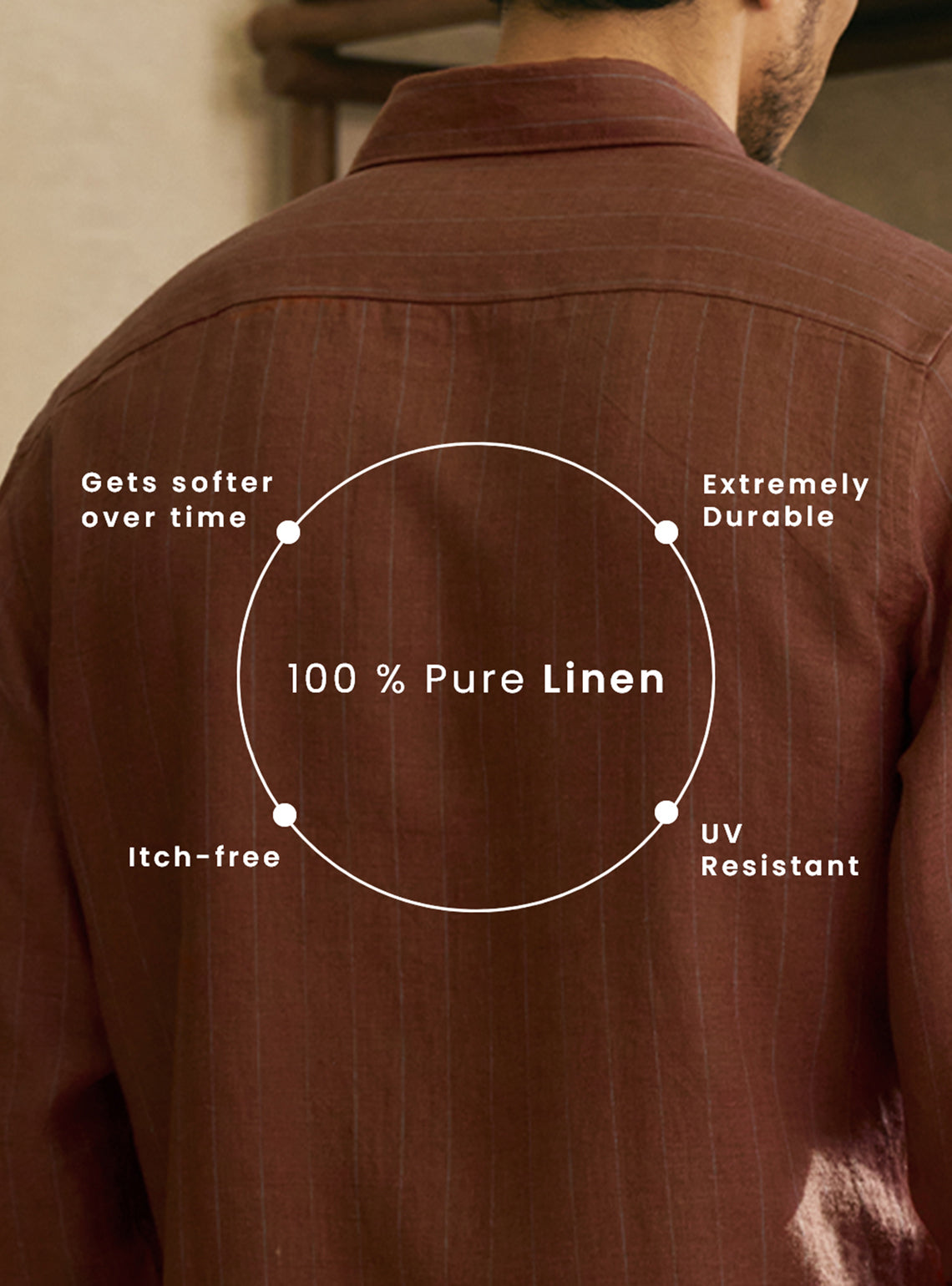 Flare Red European Linen Stripe Shirt