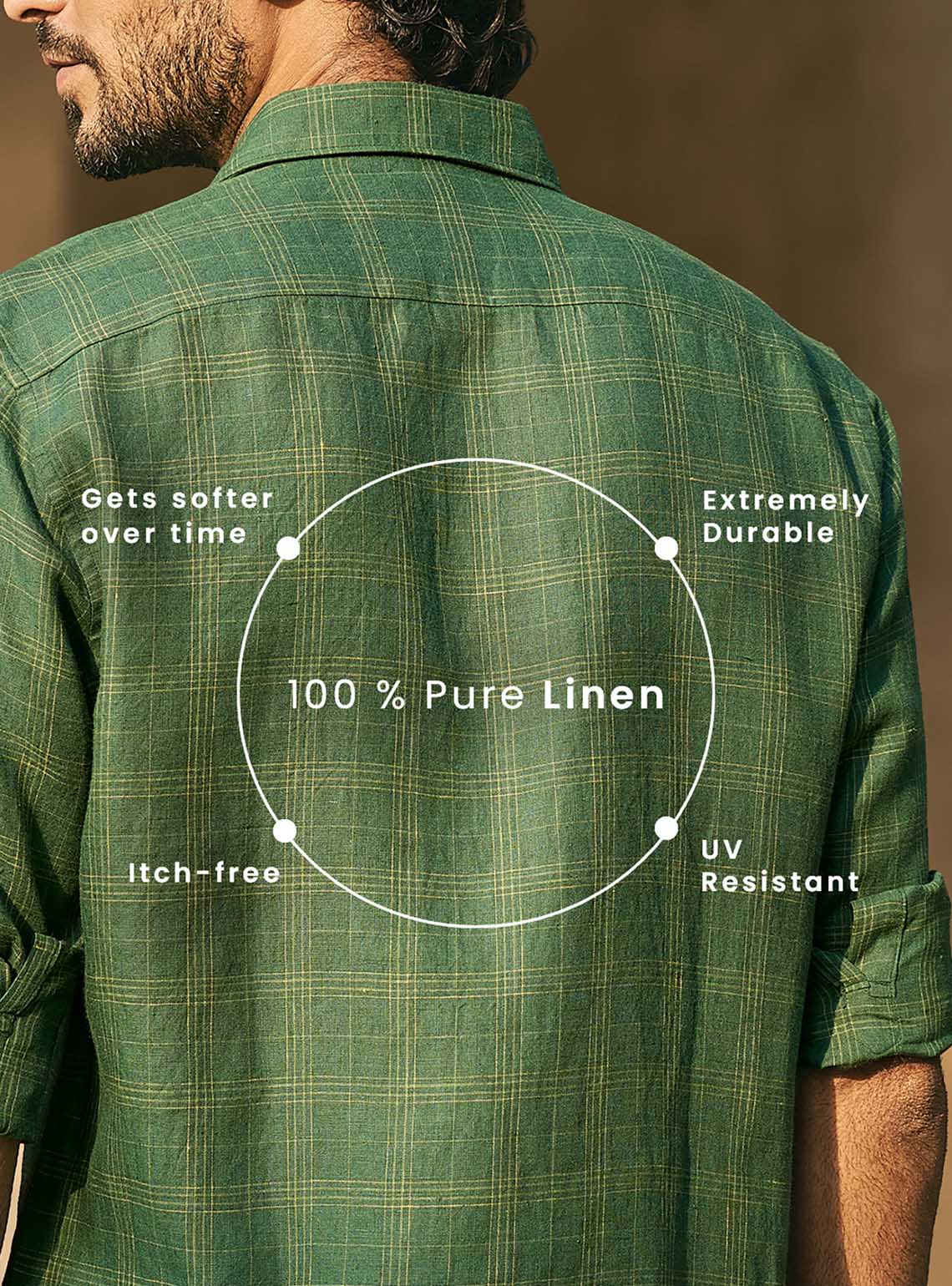 Pastoral Green European Linen Check Shirt
