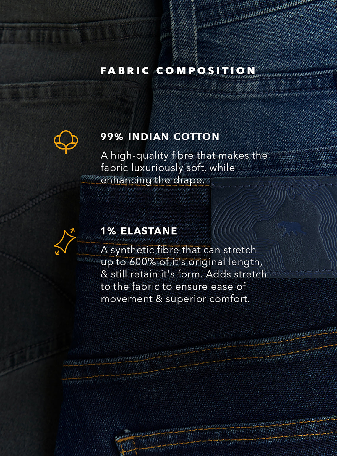 Vulcan Blue Cotton Blend Jeans