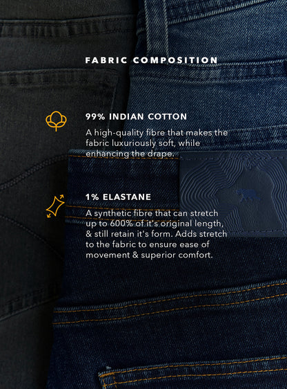 Vulcan Blue Cotton Blend Jeans
