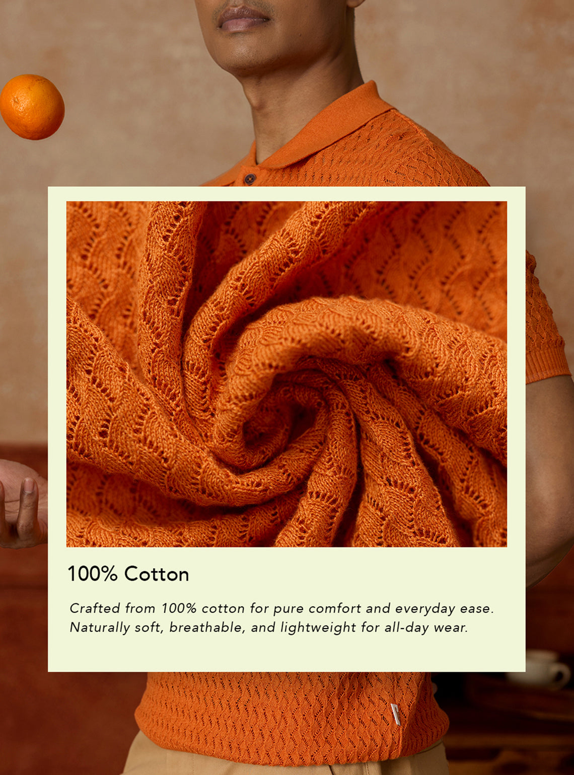 Earthen Rust Grindle Cotton Polo