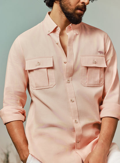 Dusk Pink Cotton Twill Shirt
