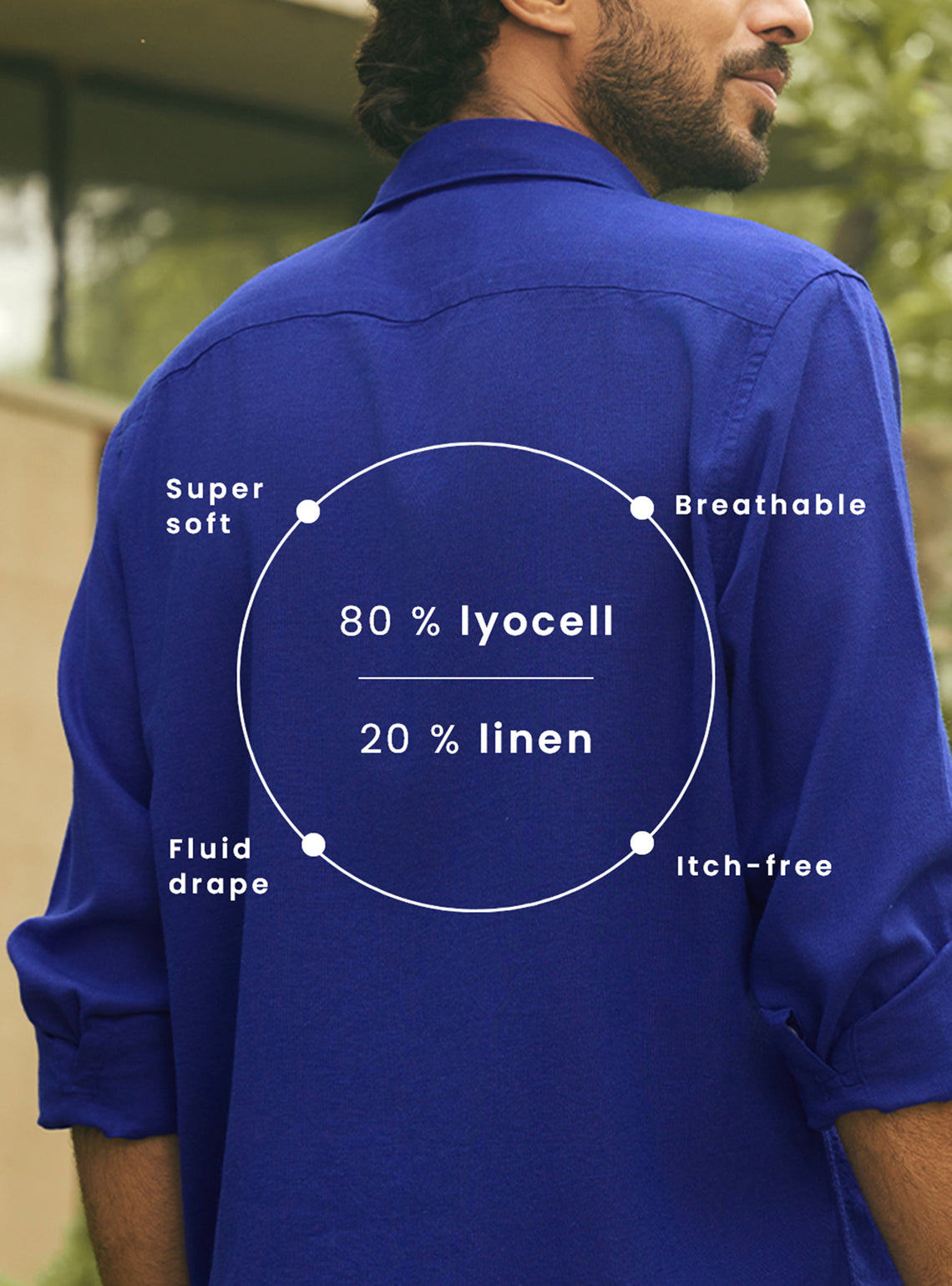 Azure Blue Lyocell Linen Shirt