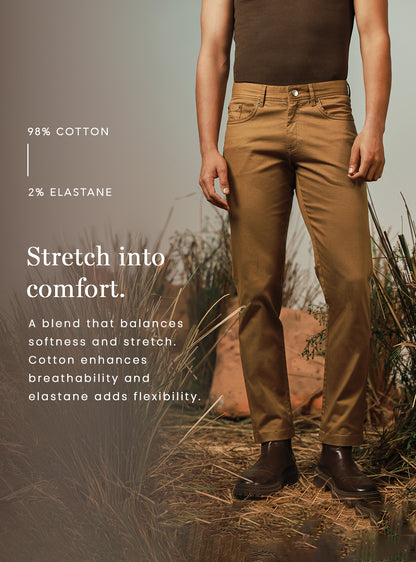 Dust Brown Cotton Overdye Chino