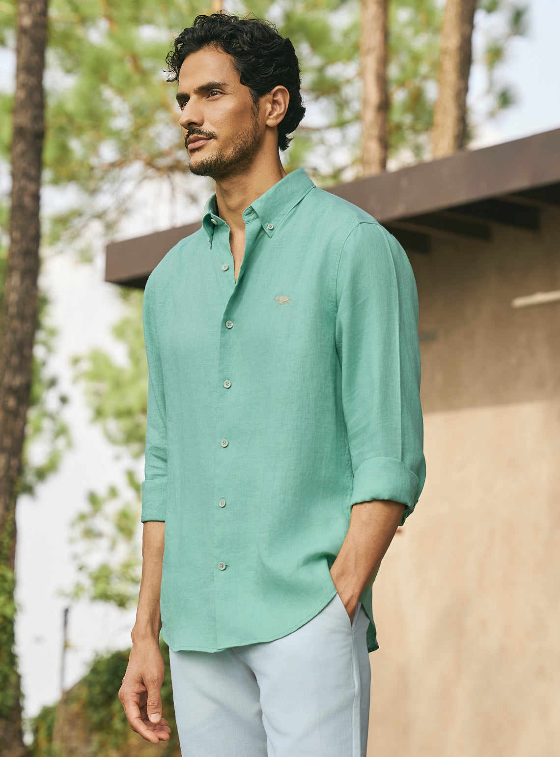 Meadow Mint Green Linen Shirt