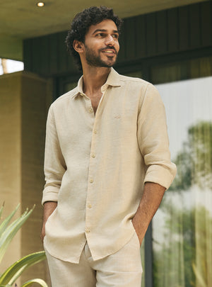 Sun Yellow European Linen Shirt