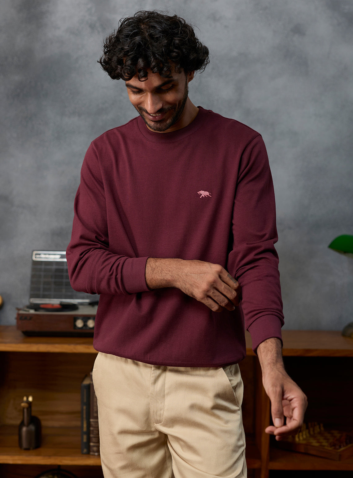 Replay Burgundy Cotton Sweatshirt