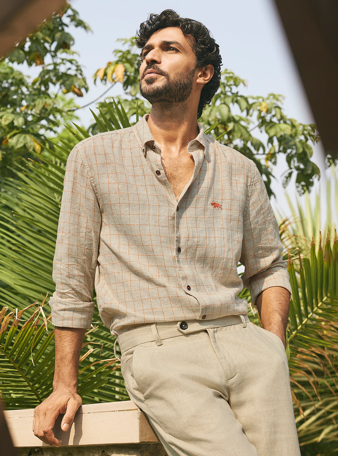 Lyca Grid European Linen Shirt