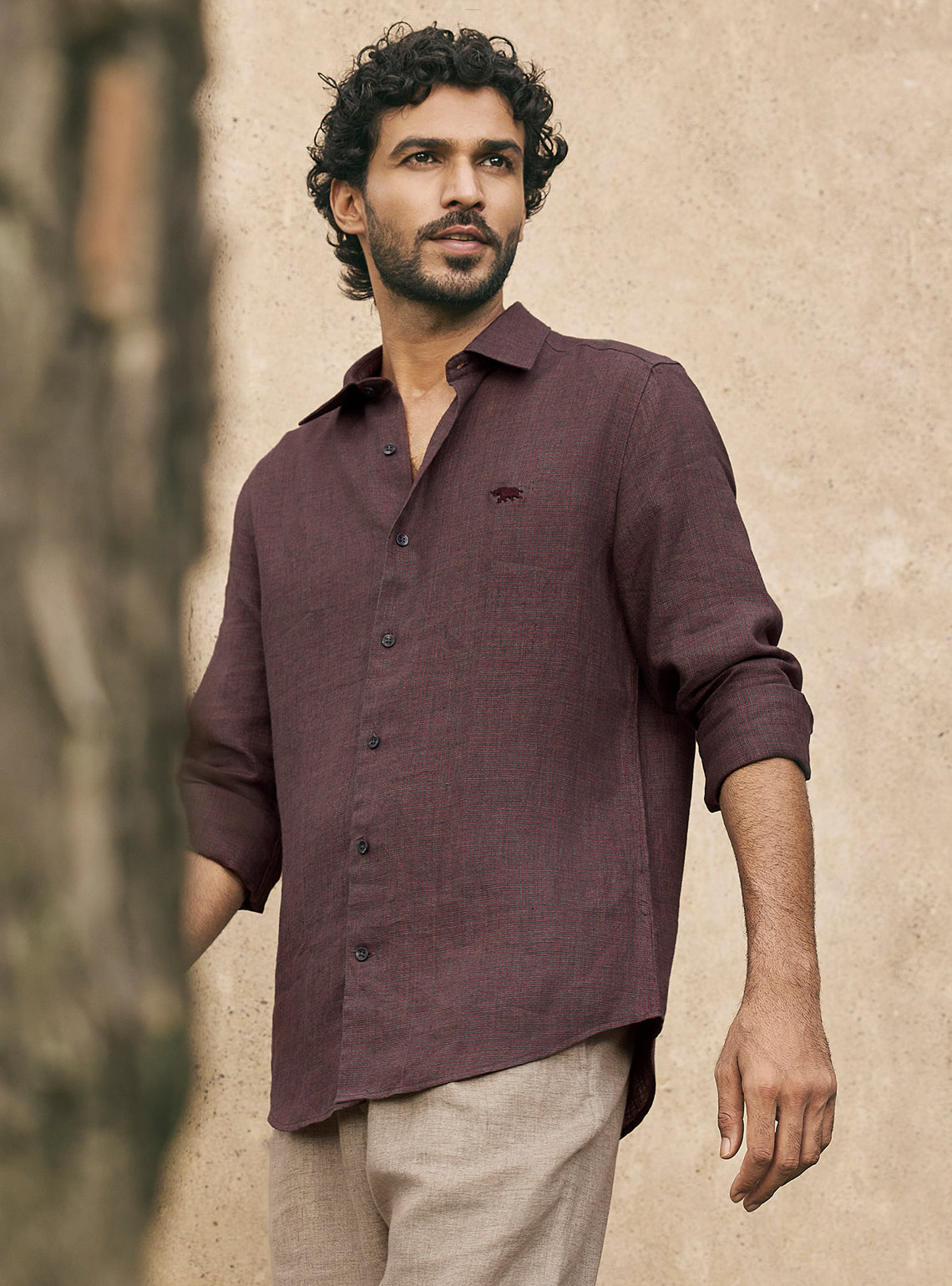 Inferno Black Check Linen Shirt