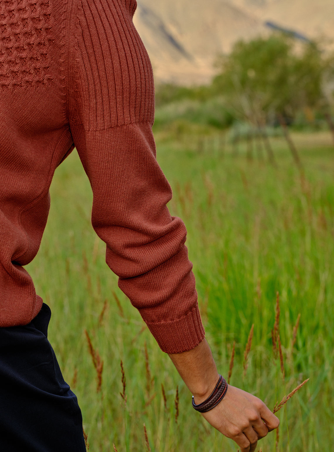 Sienna Rust Cotton Melange Pullover