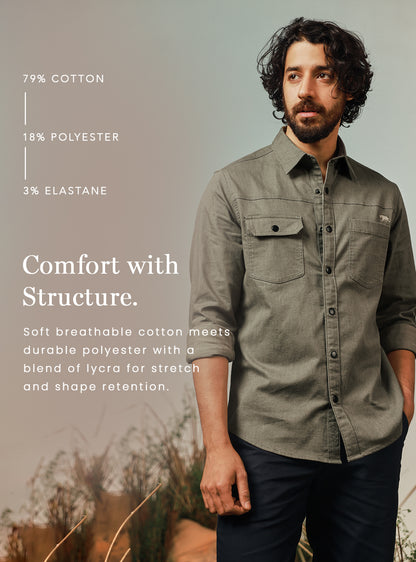 Camp Khaki Cotton Twill Shirt