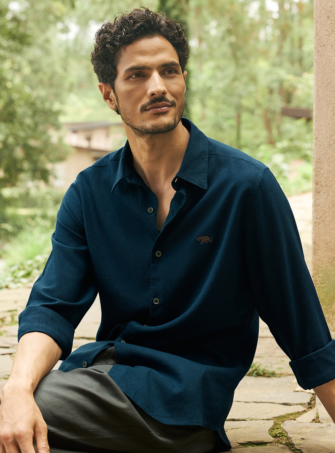 Abyss Navy Lyocell Linen Shirt