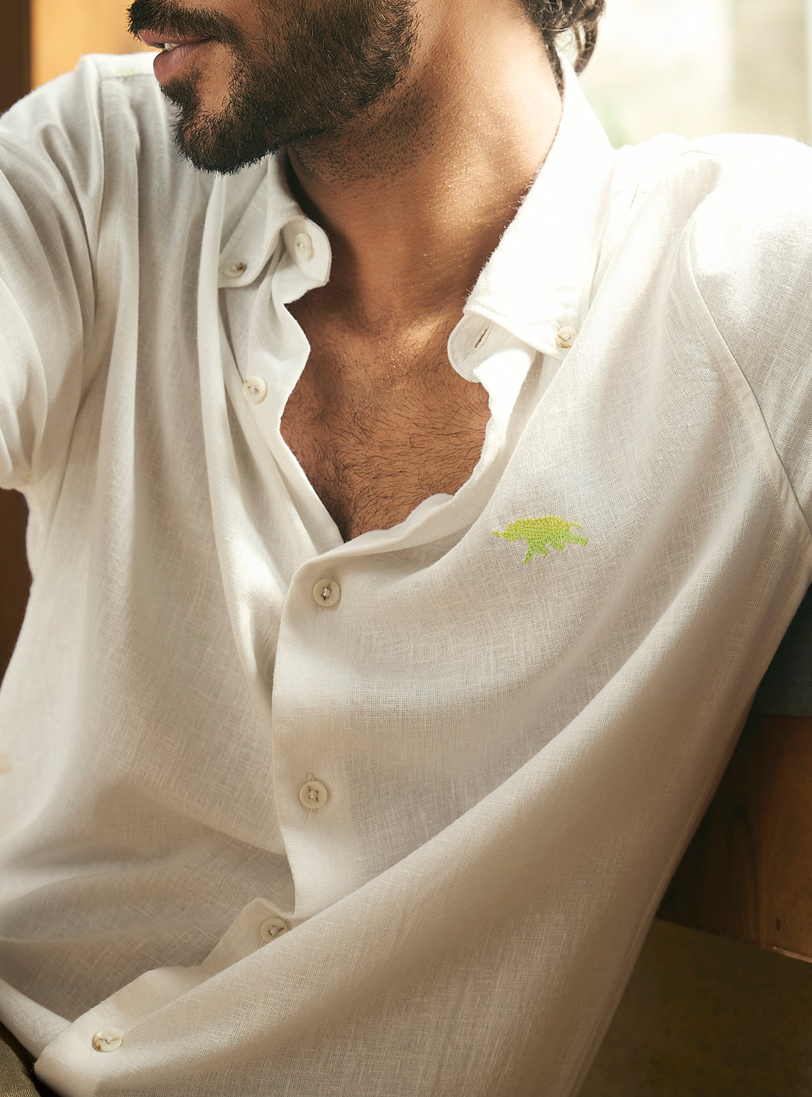 Cloud White Lyocell Linen Shirt