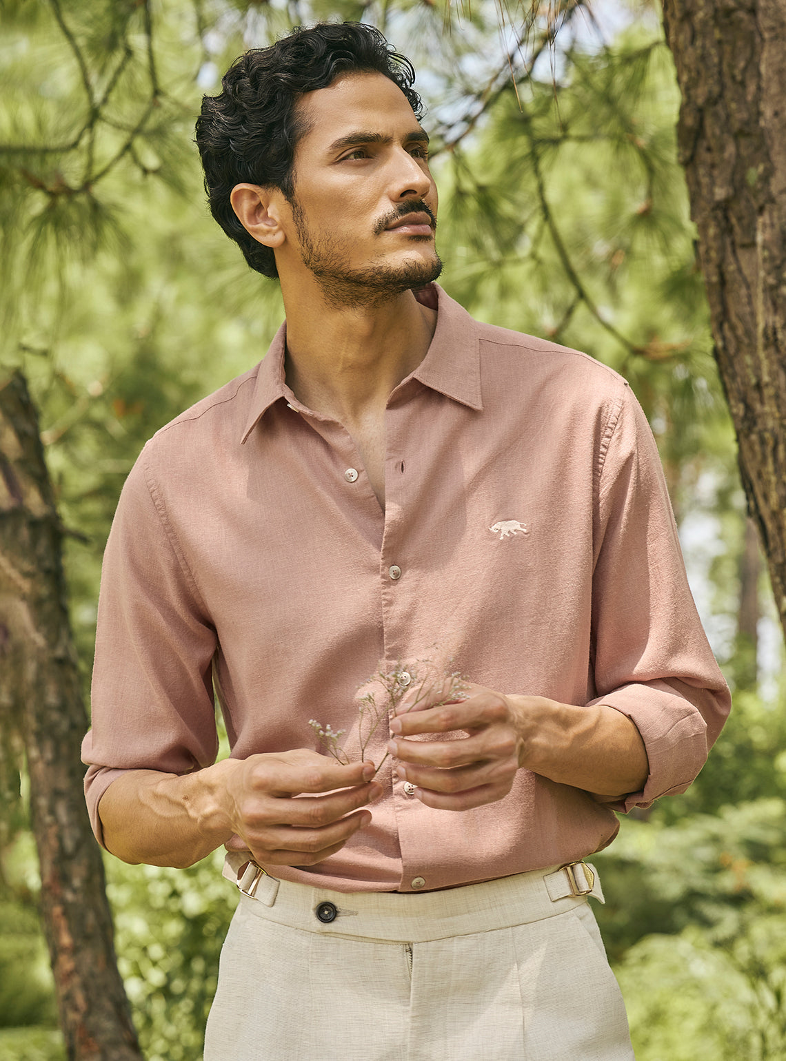 Chestnut Brown Lyocell Linen Shirt