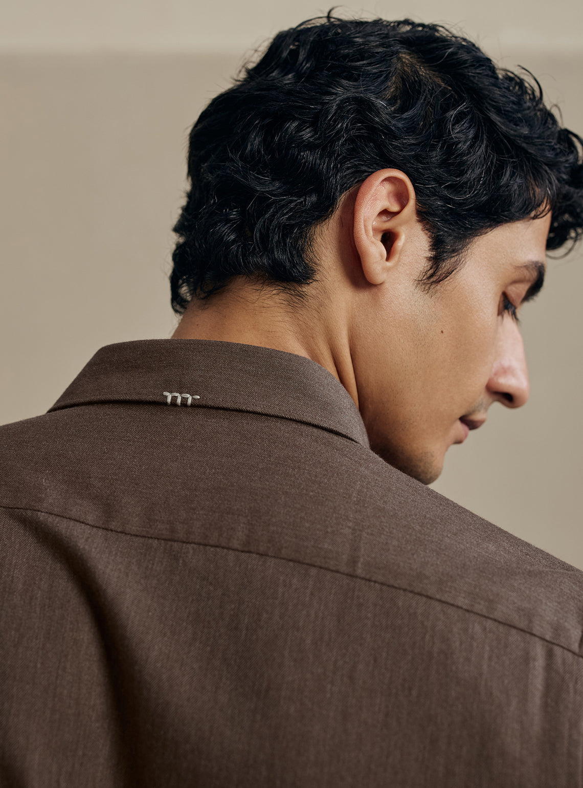 Walnut Brown Melange Cotton Shirt