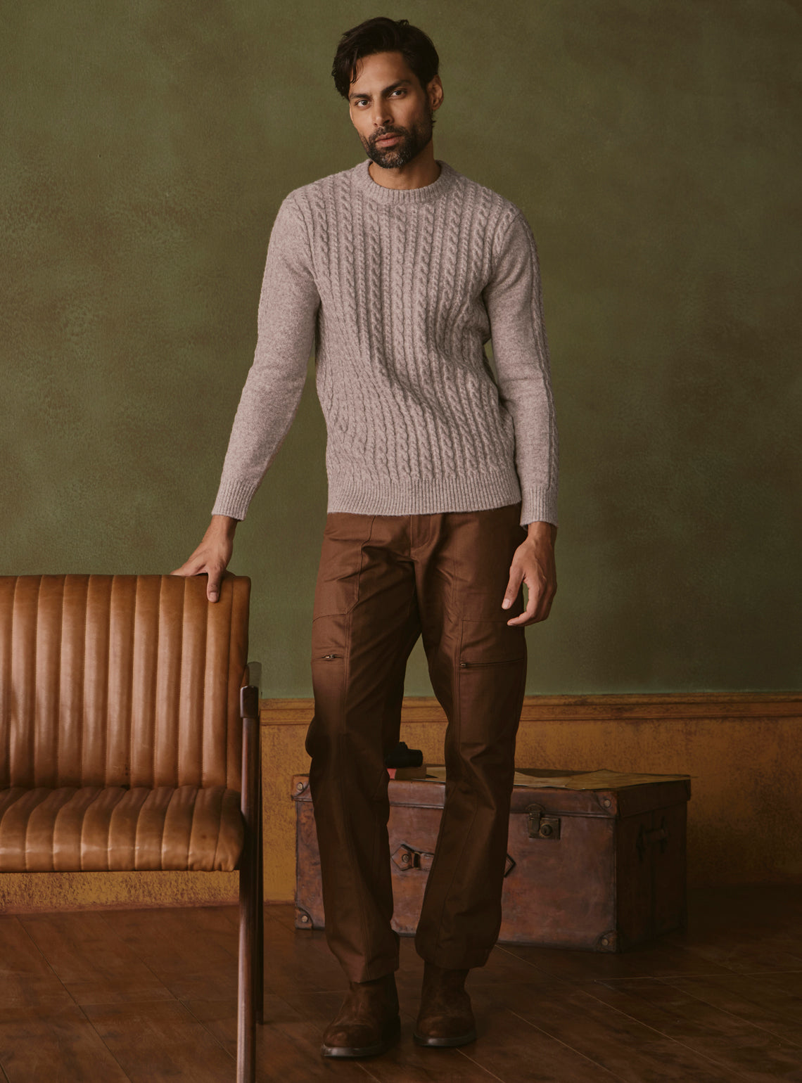 Quarry Beige Cable Pullover