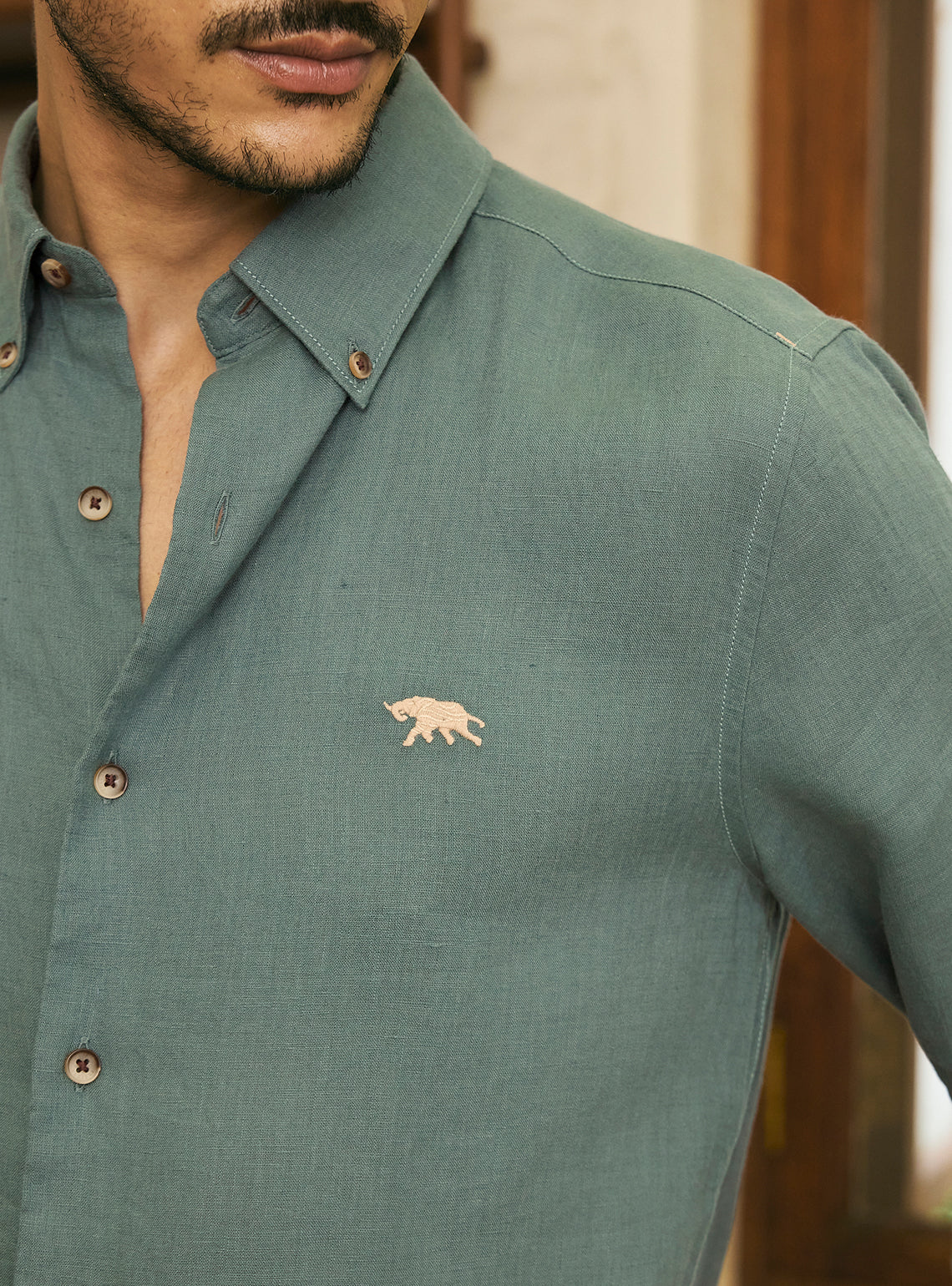 Wildwood Green Linen Shirt