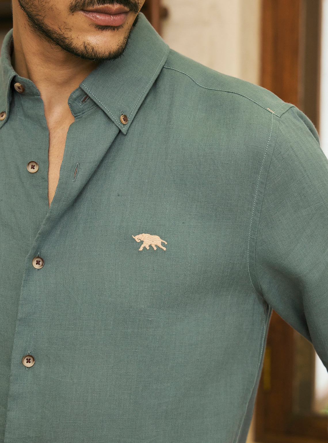 Wildwood Green European Linen Shirt