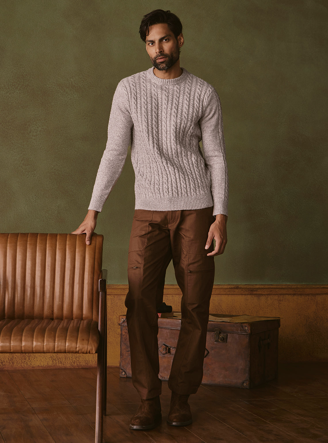 Quarry Beige Cable Pullover