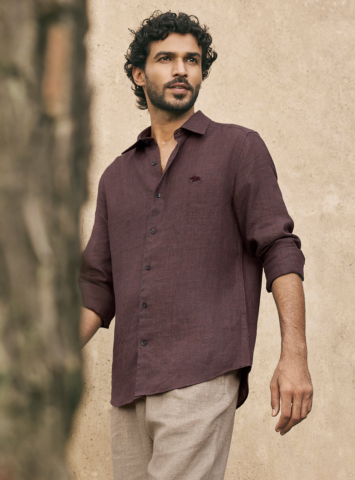 Inferno Black European Linen Check Shirt
