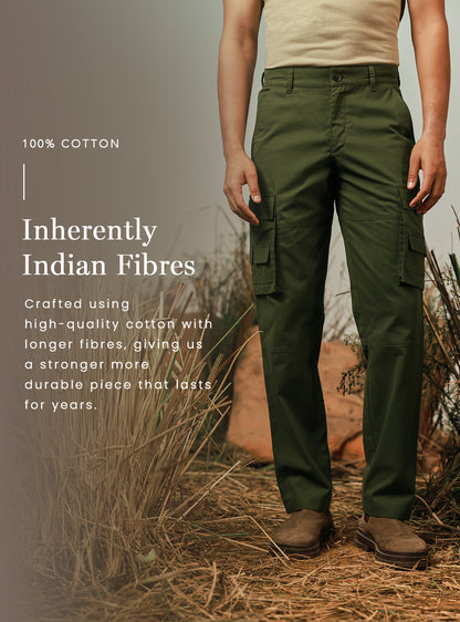 Granite Grey Cotton Cargo Pant