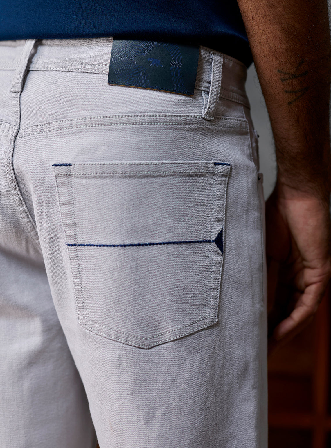 Iron Grey Cotton Viscose Denim Jeans