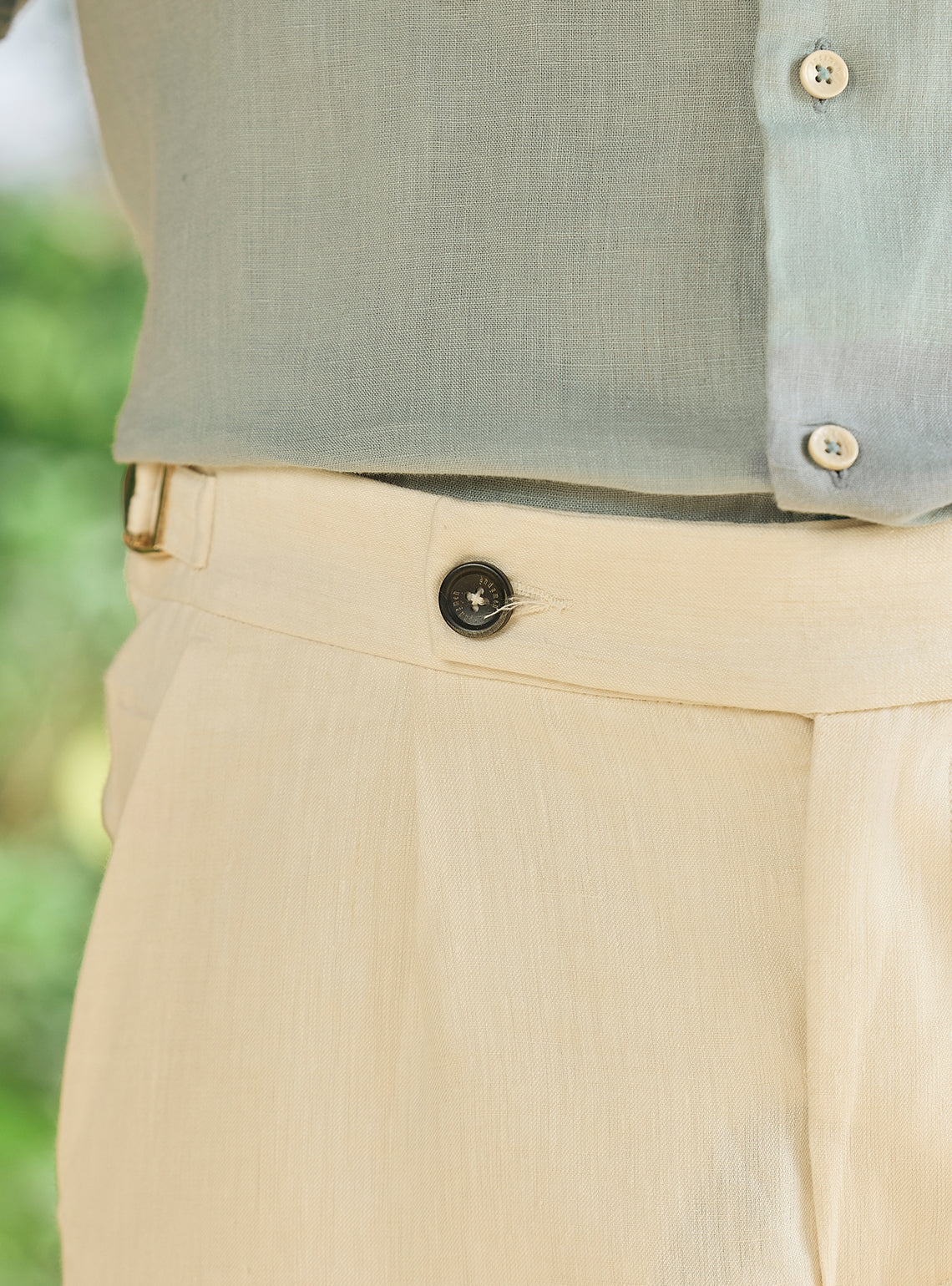 Cream European Linen Pant