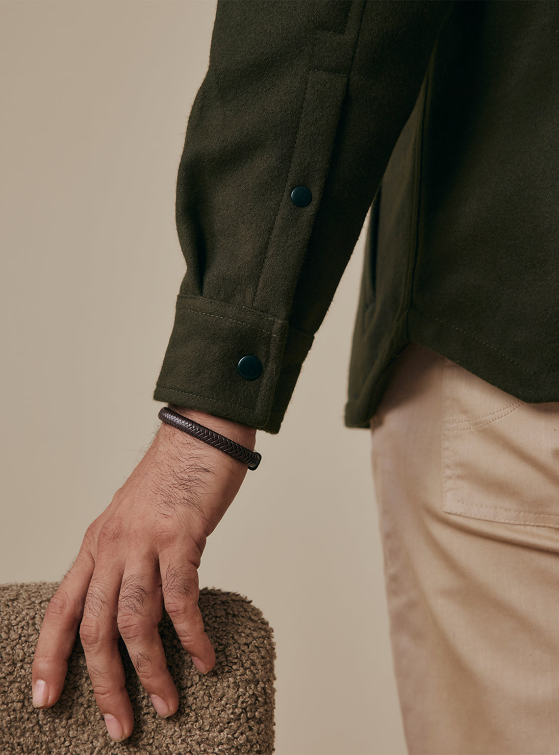 Winter Olive Poly Rich Suede Jacket
