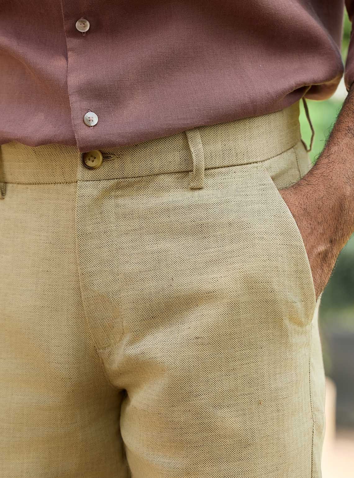 Teak Cotton Linen Trousers