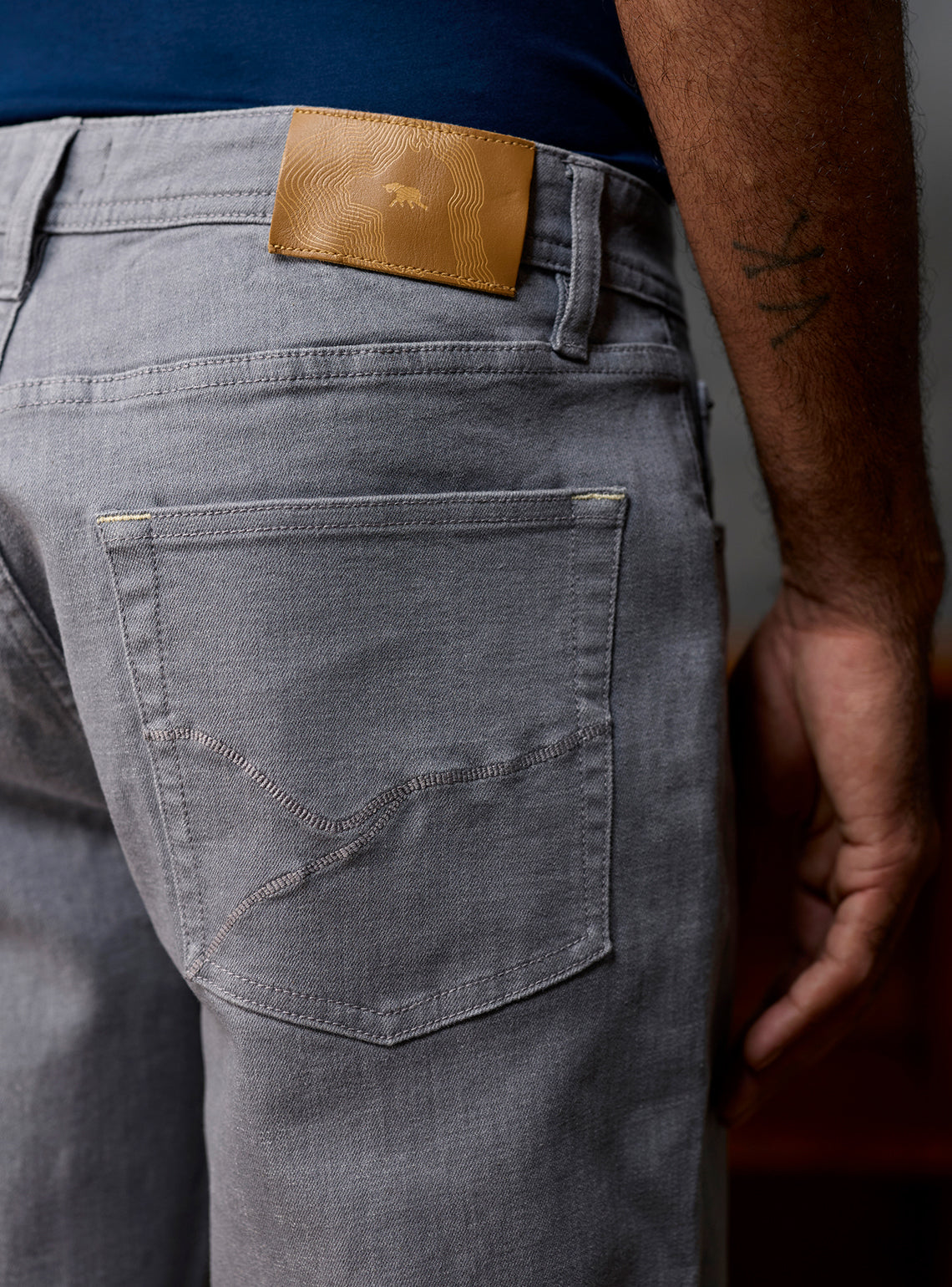 Smoke Grey Cotton Viscose Denim Jeans