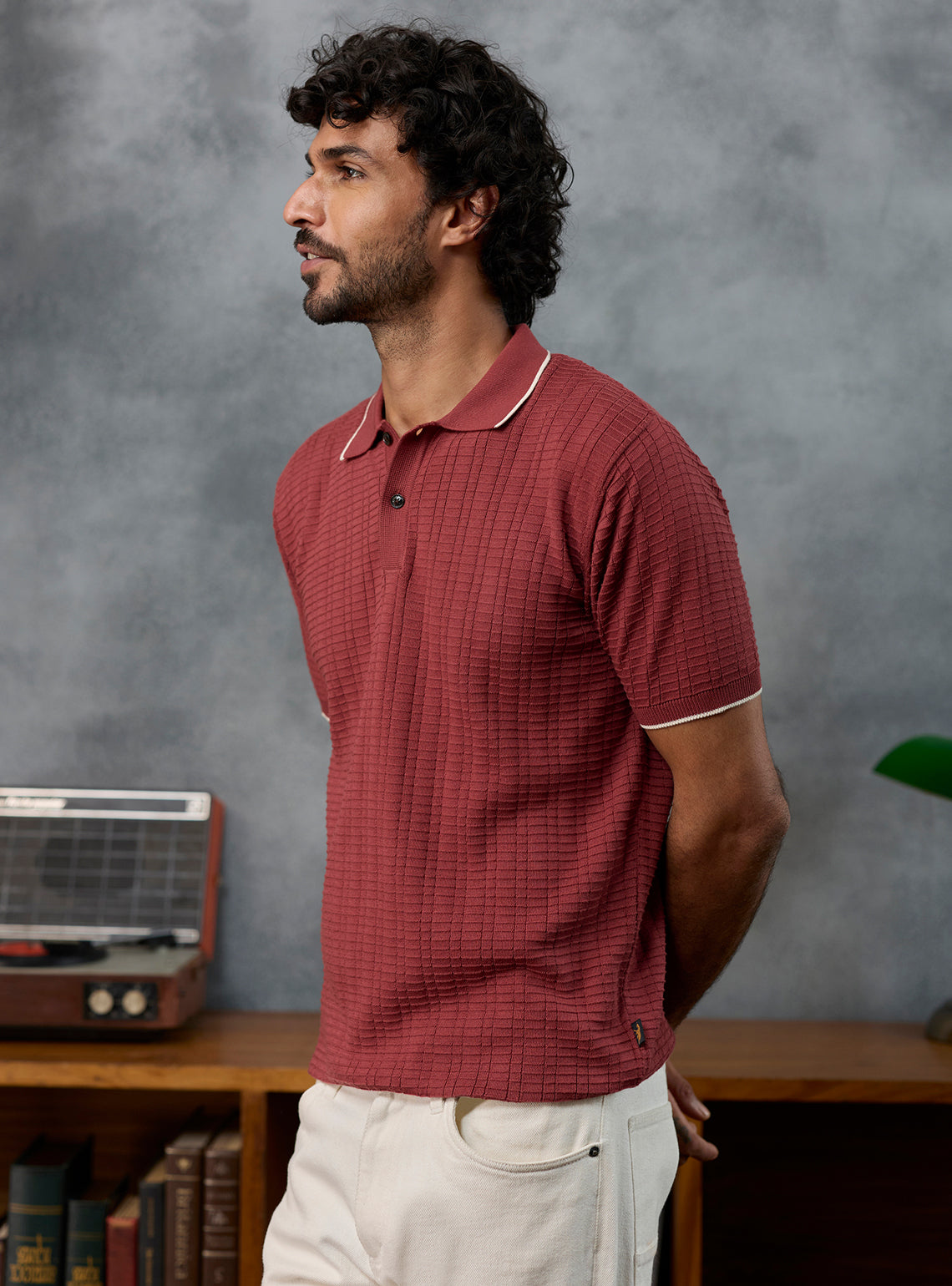 Pink Play Textured Cotton Polo