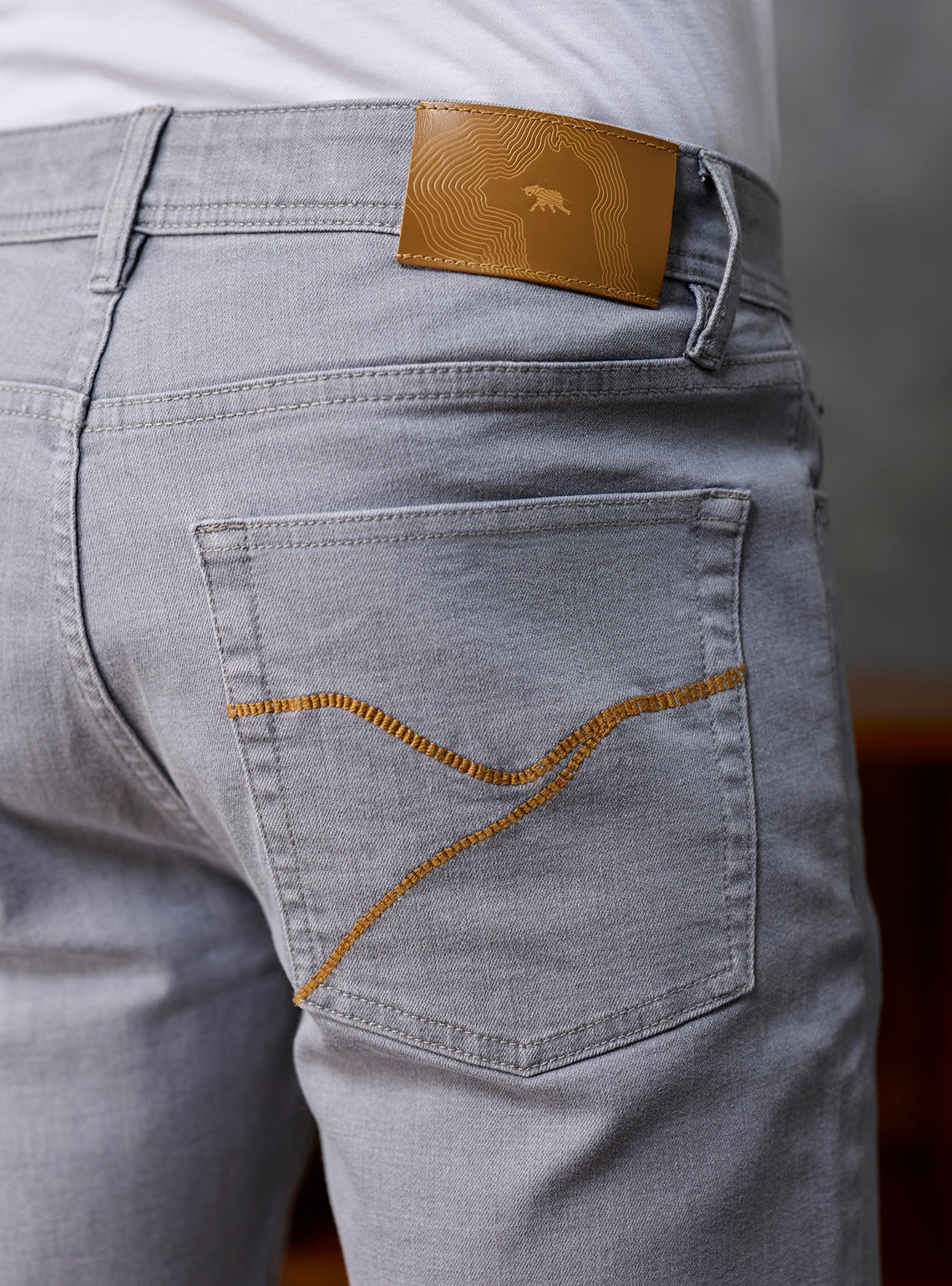 Cloud Grey Cotton Viscose Denim Jeans