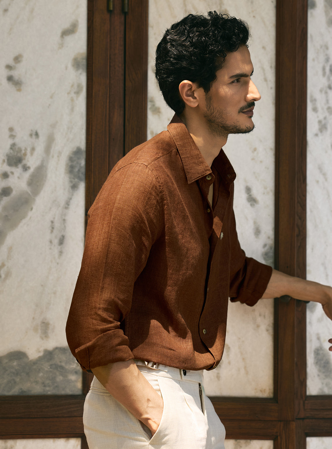 Earthy Brown Linen Shirt