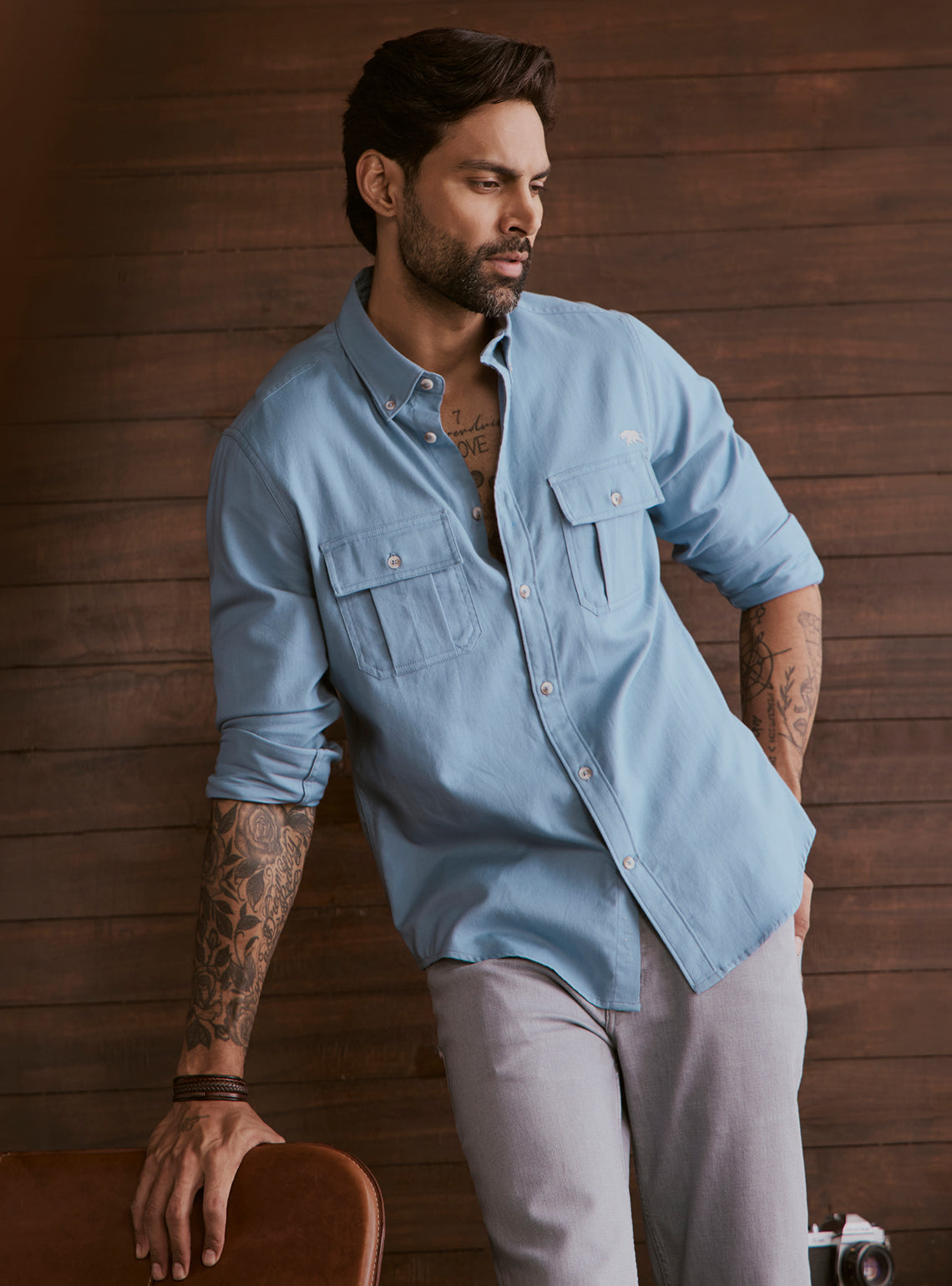 Glacier Blue Explorer Cotton Shirt