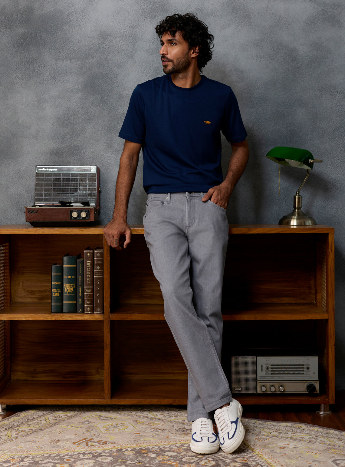 Smoke Grey Cotton Viscose Denim Jeans
