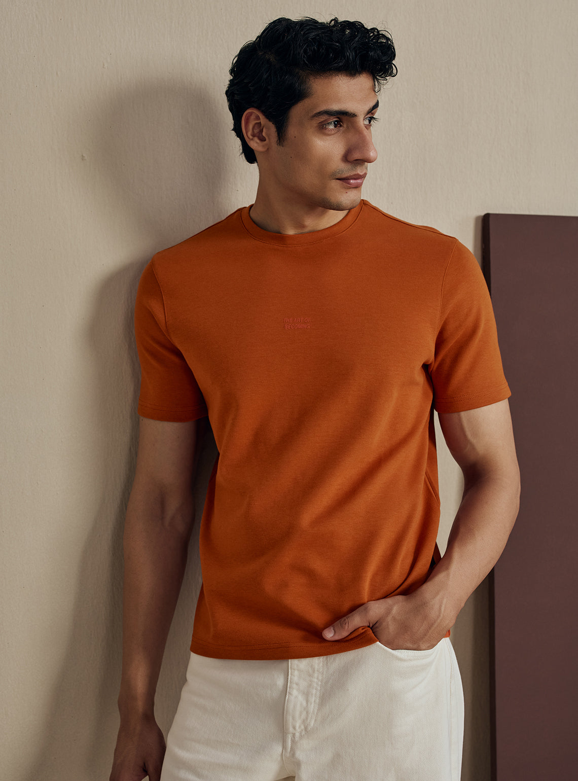 Deep Rust Cotton Blend Crewneck