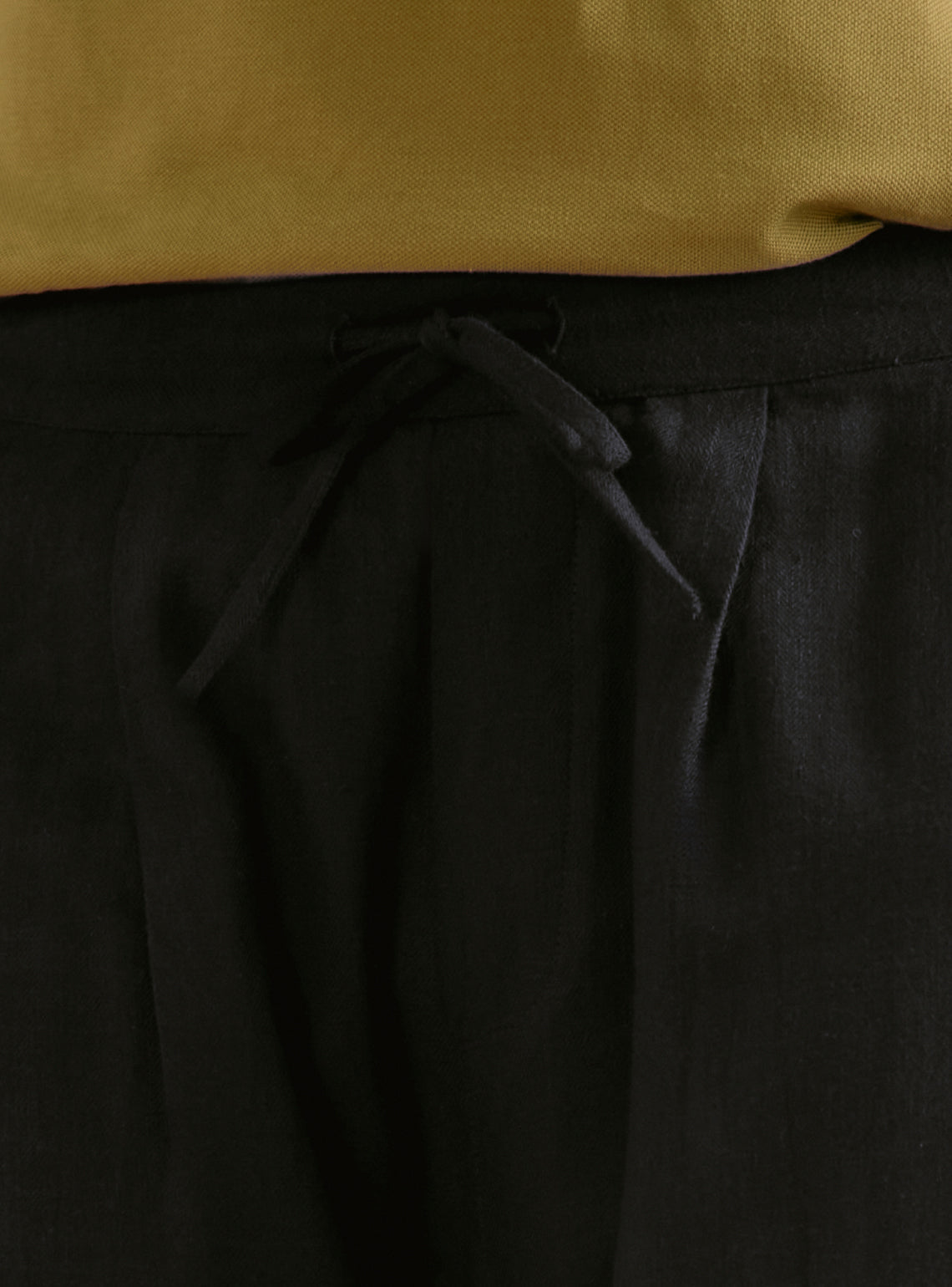 Midnight Black Cotton Straight Trouser